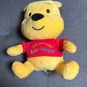 Disney Yellow Plush Bear with Red Shirt